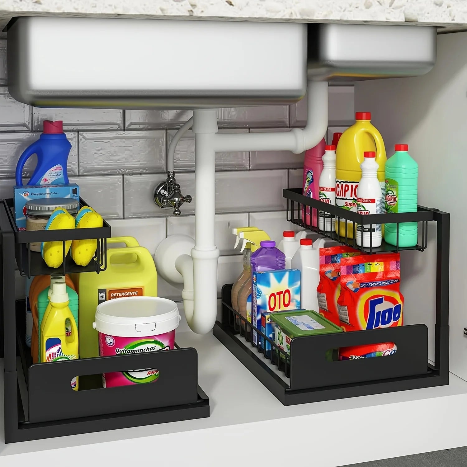 2-Tier Slide-Out Under Sink Organizer Rack