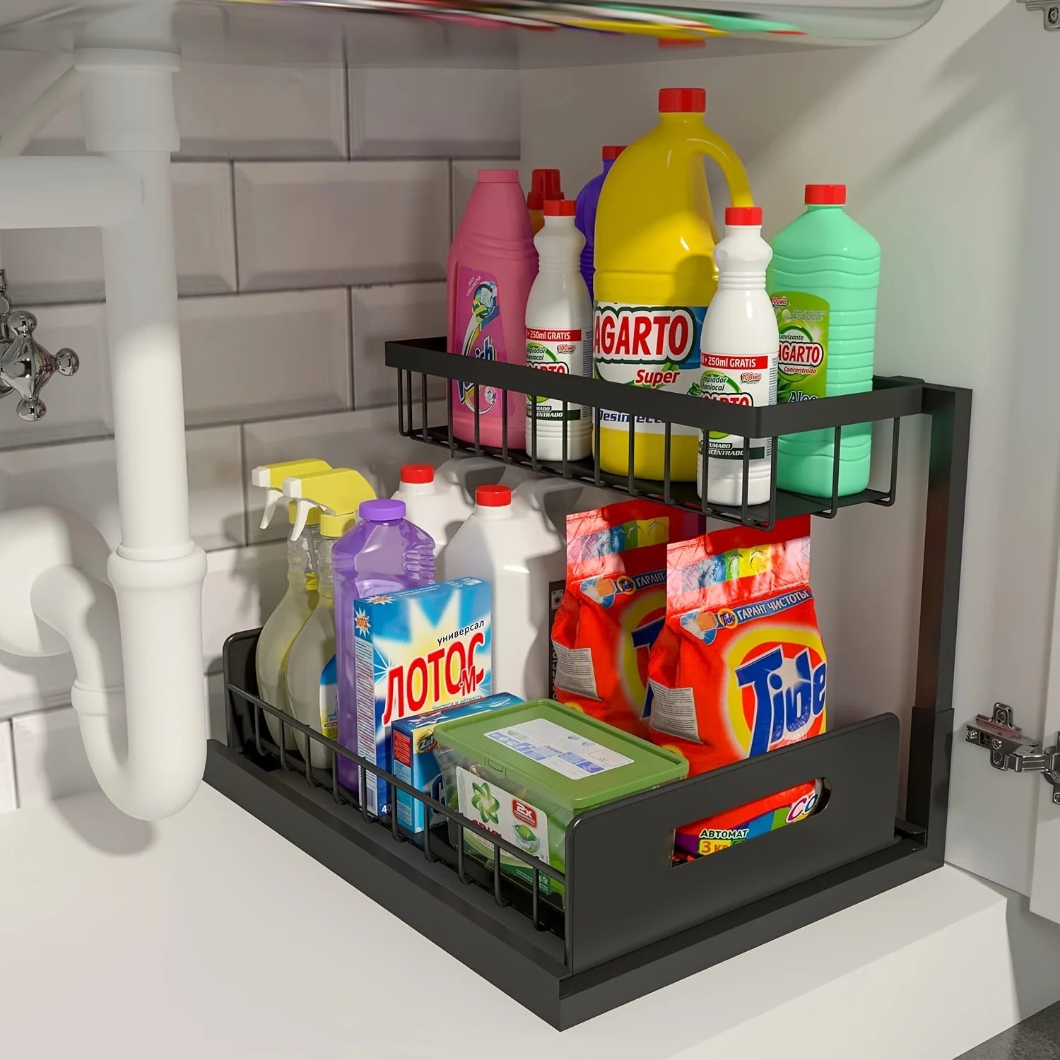 2-Tier Slide-Out Under Sink Organizer Rack