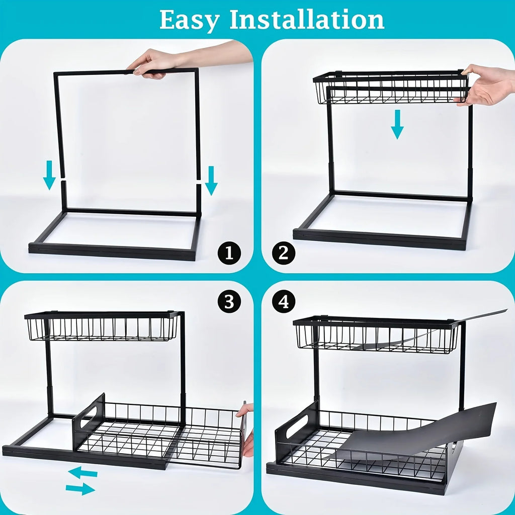 2-Tier Slide-Out Under Sink Organizer Rack